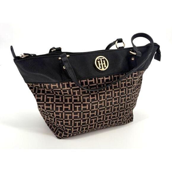 Tommy Hilfiger Handbags - Tommy Hilfiger Black and Beige Handbag Purse – OS